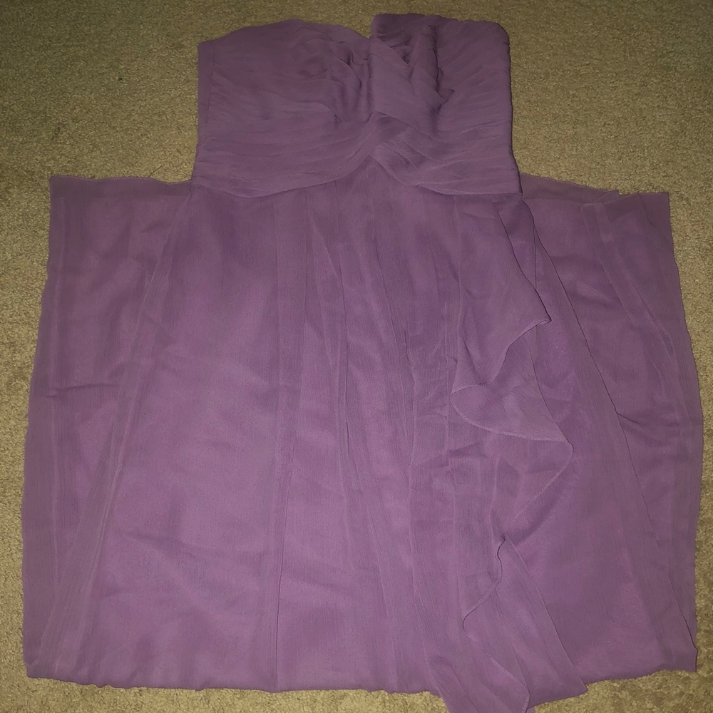 Strapless long bridesmaids dress